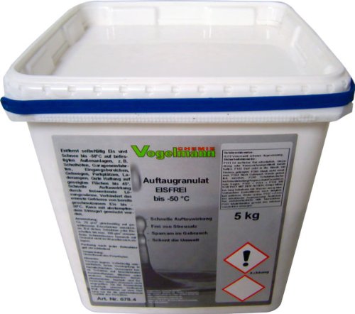 Vogelmann Chemie GmbH 5 kg Auftaugranulat Eisfrei, bis -50 °C, 8 mal schneller als normales Streusalz von Vogelmann Chemie GmbH