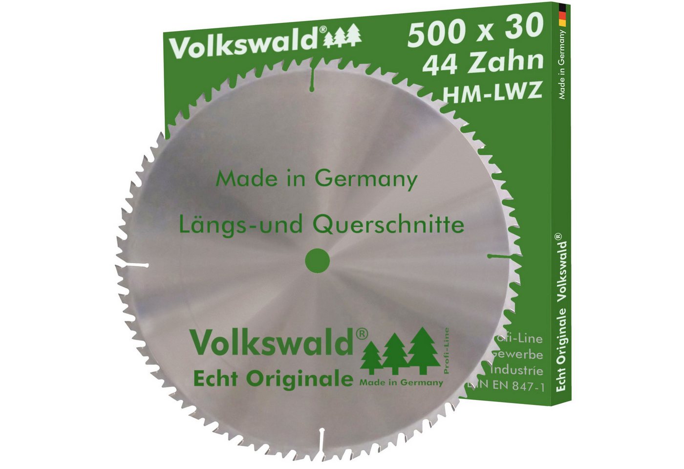 Volkswald Kreissägeblatt Volkswald ® HM-Kreissägeblatt LWZ 500 x 30 mm Z= 44 Hartholz Naturholz, Echt Originale Volkswald® Made in Germany von Volkswald