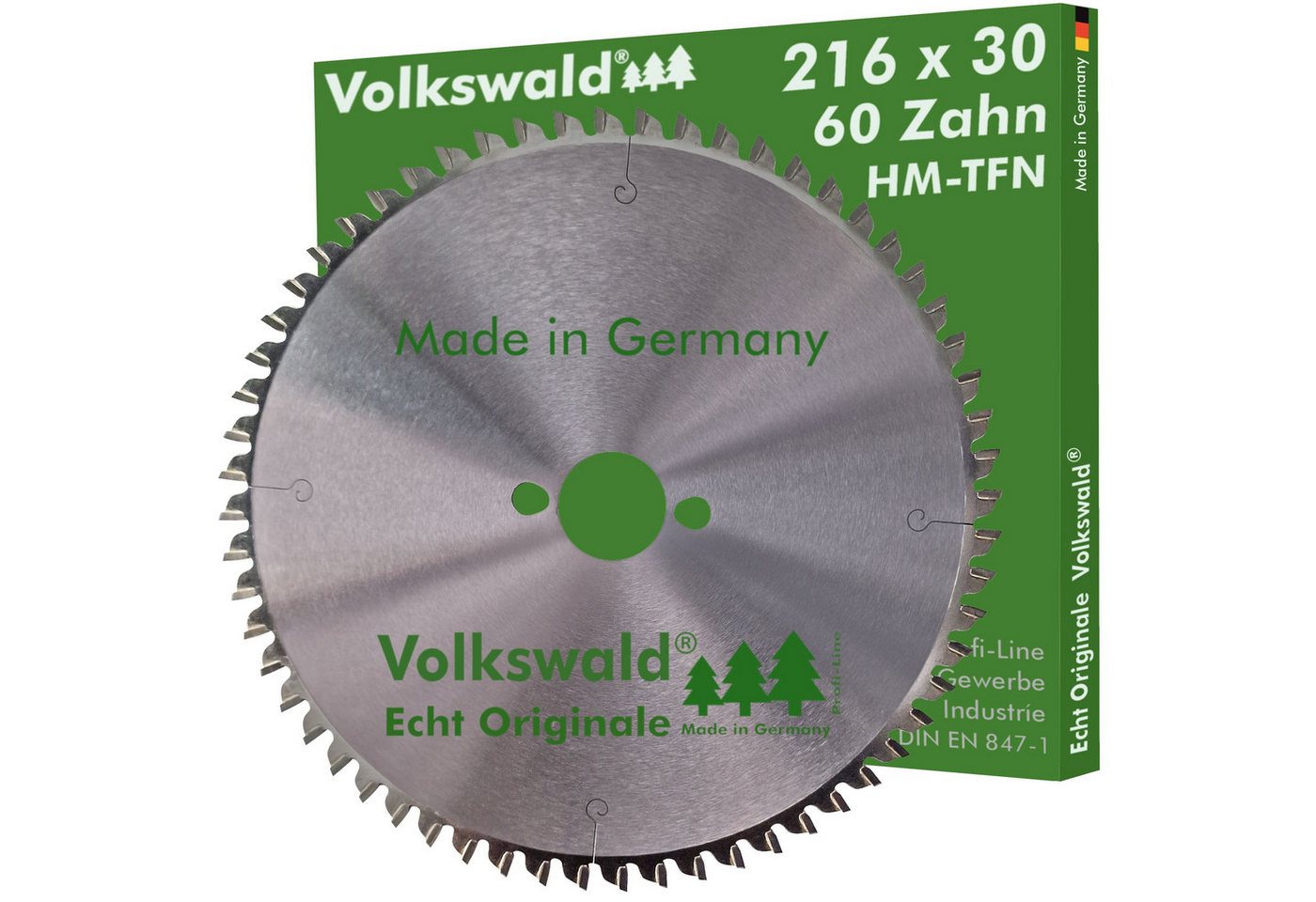 Volkswald Kreissägeblatt Volkswald ® HM-Kreissägeblatt TFN 216 x 30 mm Z= 60 Hart- Weichholz, Echt Originale Volkswald® Made in Germany von Volkswald