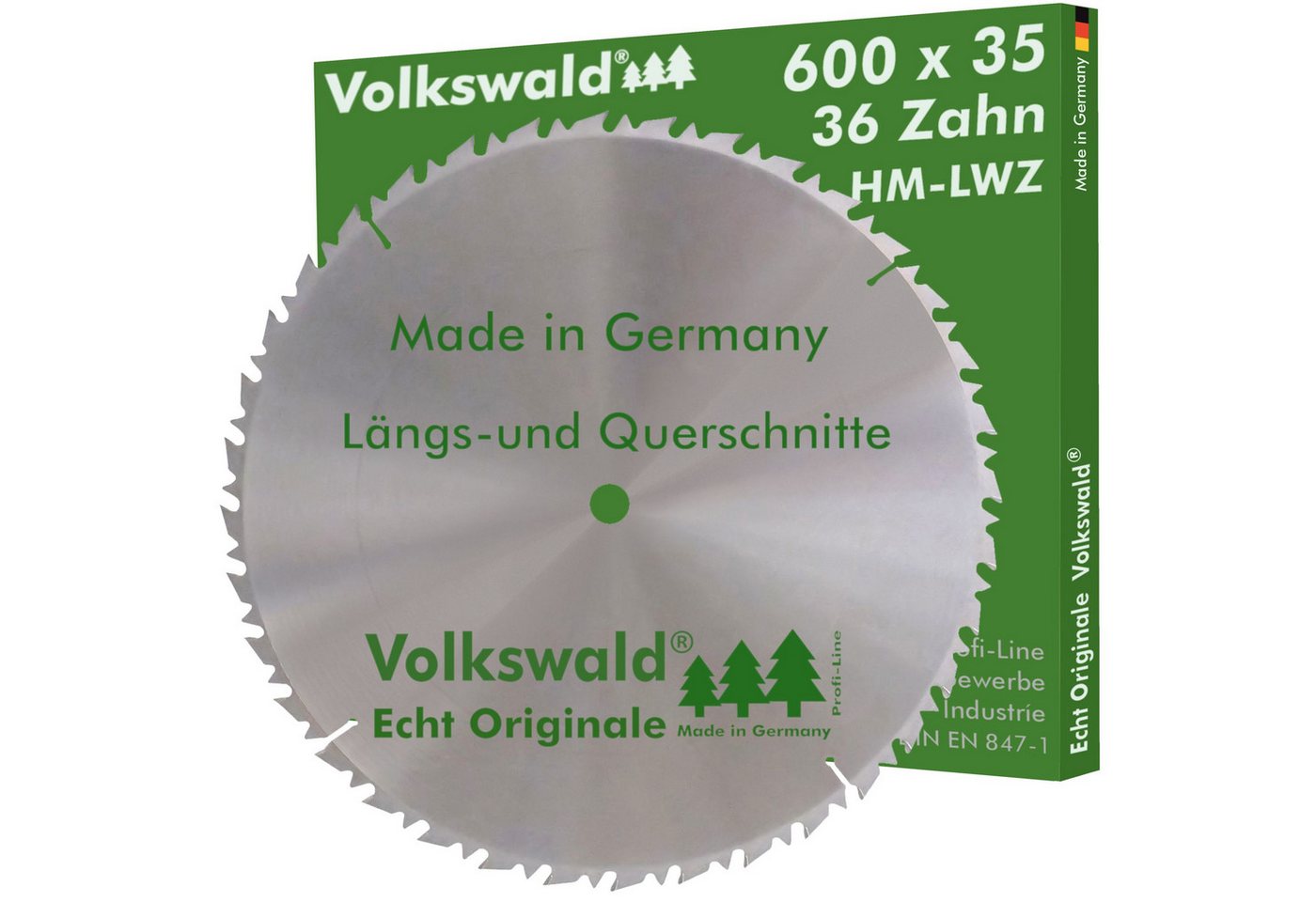 Volkswald Kreissägeblatt Volkswald ® HM-Sägeblatt LWZ 600 x 35 mm Z= 36 Hartholz Kreissägeblatt, Echt Originale Volkswald® Made in Germany von Volkswald
