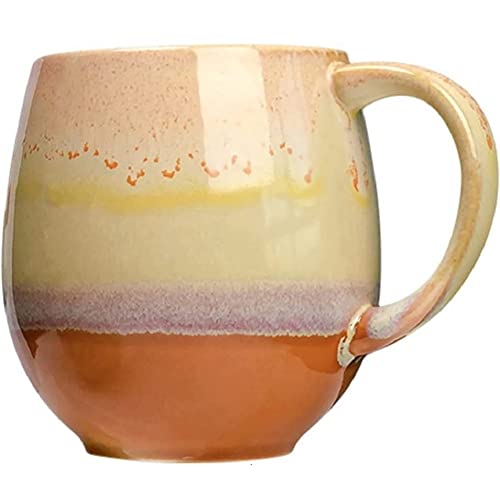 VollfitYYu Porzellan Kaffeebecher 500ml Große Kaffeetasse mit Griff Keramik Teetasse Trinkbecher Bürotasse Frühstücksbecher Kakaobecher für Heiß- und Kaltgetränke (Braun) von VollfitYYu