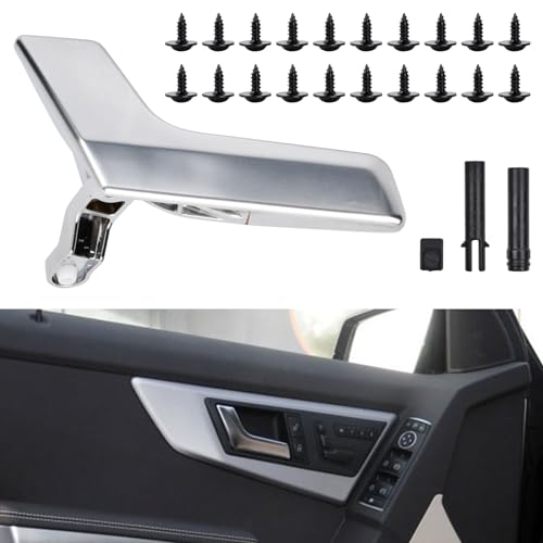 Volumoon Innen Türgriff,Türgriff Griff Silberchrom,Matte Interieur Türgriff,Matt Silber Innentürgriff Linke Seite Kit,für Mercedes X204 W204 C Klasse 2007-2014 (Links) von Volumoon