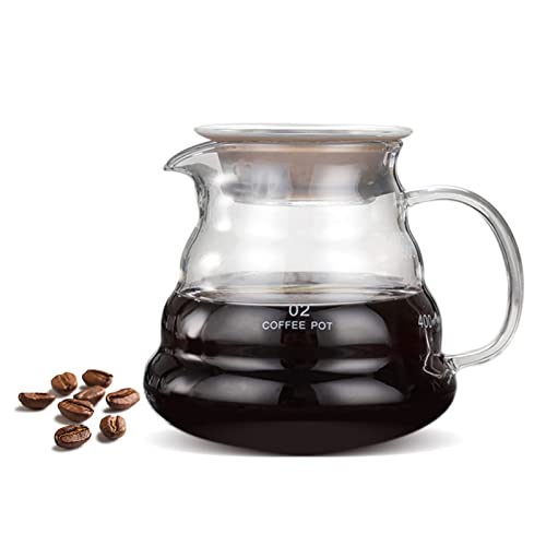 Kaffee-Server, 500 Ml Glas-Kaffee-Karaffe Verdickte Kaffeekanne Glas Hitzebeständig Kaffee & Tee Tropfkanne Wasserkocher Bar Zubehör für die Zubereitung von Kaffee-Tee von Voluxe