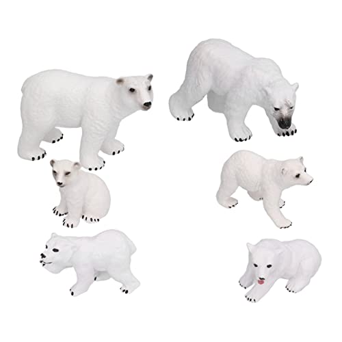 Ozean-Tierfiguren, weiße Bärenmodelle 6pcs robuste Dekoration für Party zu Weihnachten zum Erntedankfest(6 Eisbären) von Voluxe