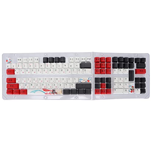 PBT Tastenkappe, Farbbeständige Ersatztastenkappen OEM Höhe Ergonomisches Design für 72 Tasten Tastatur für 68 Tasten Tastatur für 108 Tasten Tastatur von Voluxe