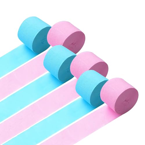 Vsosfiza 6er Set Rosa und Blau Krepppapier Bänder Party Dekoration(4.5 cm x 25 m) von Vsosfiza