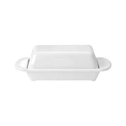 WACA 0322 Melamin-Tischbutterdose mit Deckel Aufbewahrung 170 x 150 x 50 mm, Farbe:weiß von WACA