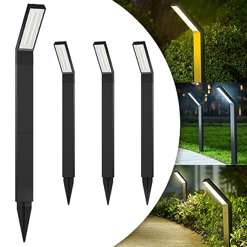 WAFTING Solarlampen für Außen Garten, 4 Wasserdichte Solar-Gehwegleuchtens, 3 Lichtmodi, Auto Arbeiten, Aluminium-Solar-Landschaftsleuchten für Garten, Deck, Rasen, Hof, Weg, Einfahrt von WAFTING