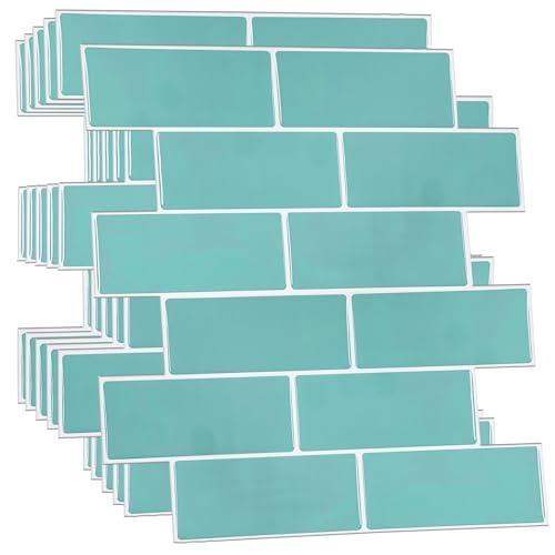 WALPLUS 12 Stück 30.5x15.4cm Capri Sea Klebefliesen Bad Wandfliesen Selbstklebend Fliesen Selbstklebend 3D Fliesenaufkleber küche Bad Mosaikfliesen von WALPLUS