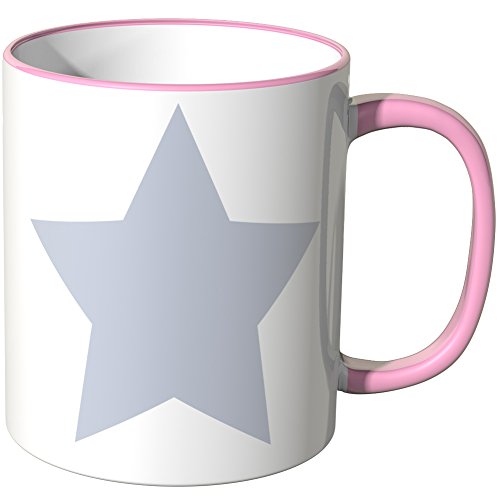 WANDKINGS® Tasse, Motiv: Hellblaue Sterne - ROSA von WANDKINGS