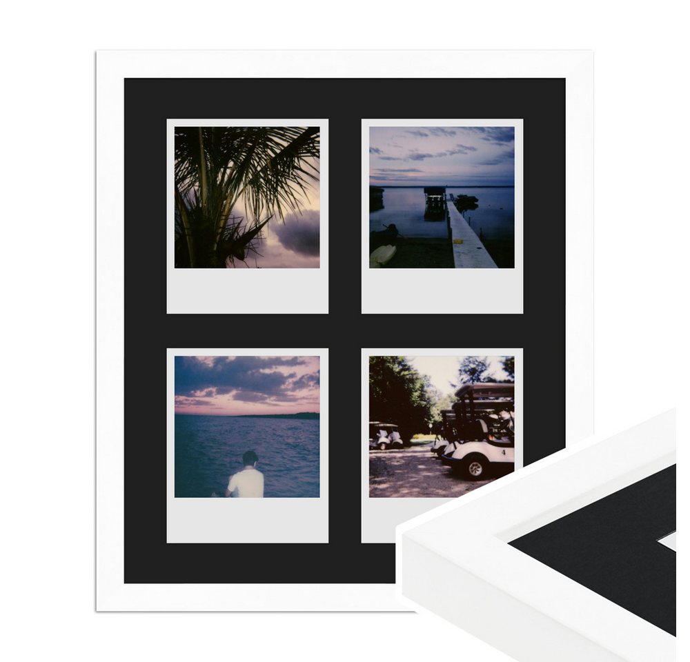 WANDStyle Bilderrahmen H950, für 4 Bilder, Modern im Polaroid Format, Weiß von WANDStyle
