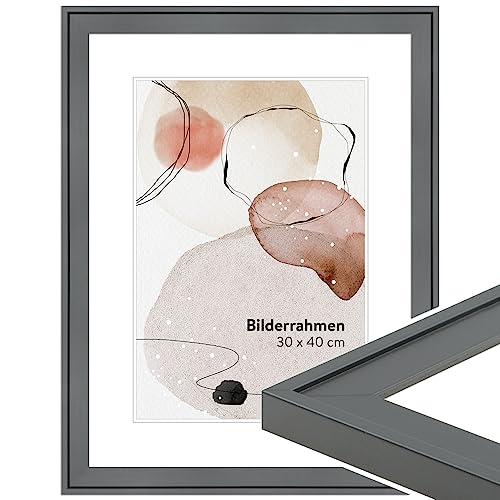 WANDStyle Bilderrahmen KLASSISCH 40x60 I Farbe: Grau I Holzbilderrahmen I Bilderrahmen Modern I Made in Germany I H120 von WANDStyle