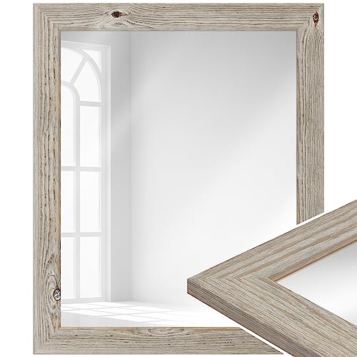 WANDStyle Spiegel im Landhaus Stil I Außenmaß: 58x78cm I Farbe: Eiche (Optik) I Wandspiegel aus Holz I Made in Germany I H770 von WANDStyle