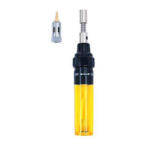 WANGCL Kabelloser nachfüllbarer Gas-Lötkolben Stift Butangas Lötbrenner für elektronische PC-Reparaturwerkzeug 8 ml (gelb) von WANGCL