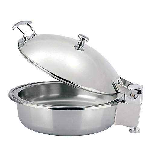 WAS 1460 380 Chromnickelstahl Chafng Dish mit Speiseeinsatz, für induktion, 3,8 ltr, Ø 36 cm von WAS