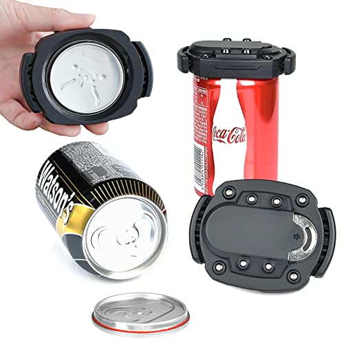 Dosenöffner Deckelöffner Manuell Hand Held Easy Safety Camping Bier can opener ohne scharfe kanten mit Flaschenöffner, Schwarz von WASYPLSFOI