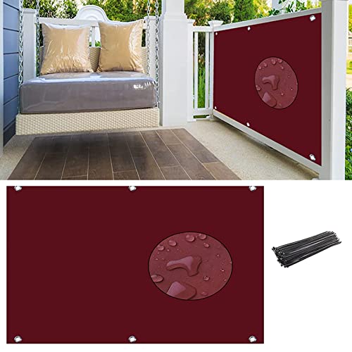 Balkon-Sichtschutzzaun, UV-Schutz-Schattenschutz, robuste rechteckige Schattenabdeckung für Veranda-Geländer im Außenbereich mit Kabelbindern, individuell von WATTWA