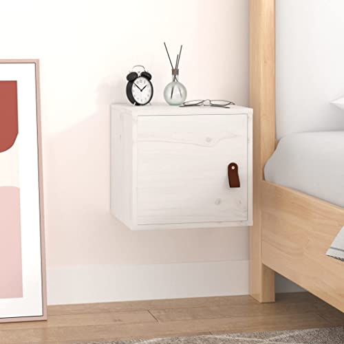 WDGJJFECNMUEHI Schlafzimmer Wandregal Multifunktionales WandregalWandschrank Weiß 31,5x30x30 cm Massivholz KieferGeeignet für Schlafzimmer und Badezimmer von WDGJJFECNMUEHI