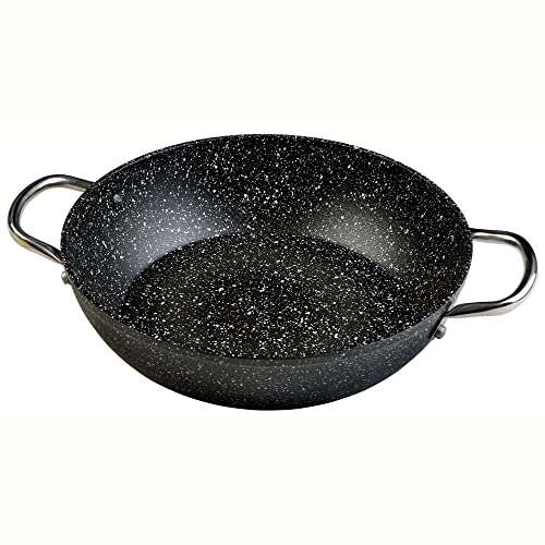 WECOOK! Granite Kochtopf, niedrige Induktion, komplett 28 cm, geschmiedet, Aluminium, 3,7 Liter, Antihaftbeschichtung, Stein, ohne PFOA, Nietstahl, geeignet für alle Küchen, Glaskeramik, Gas, Ofen von WECOOK!