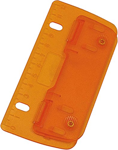 WEDO Taschenlocher aus Kunststoff zum Abheften für 8 cm Lochung, mit 12 cm Skala (orange, 1 Locher) von WEDO