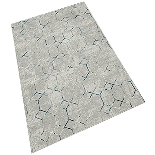 Hexagon mehrfarbig bedruckter Polyesterteppich 80 x 120cm Modell Hexagon von WELL HOME MOBILIARIO & DECORACIÓN