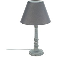 Wellhome - Graue Holzlampe d. 20 x h. 36 cm von WELLHOME