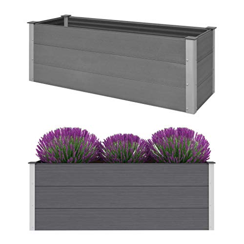 Garten-Hochbeet WPC 150 x 50 x 54 cm Grau von WELLIKEA