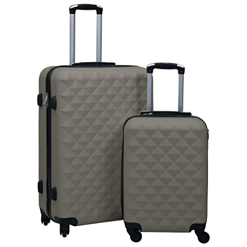 WELLIKEA Hartschalen-Trolley-Set 2 STK. Anthrazit ABS von WELLIKEA