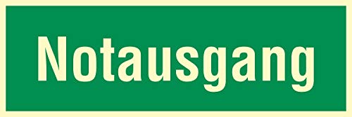 Notausgang Rettungswegschild Schild Nachleuchtend ASR A1.3-300x100mm von WERBEPUNKT.