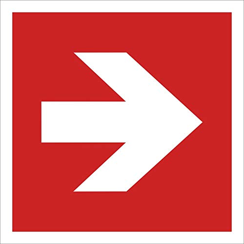 Pfeil 90° Brandschutzzeichen Symbol Schild Nachleuchtend ASR A1.3 200 x 200 mm von WERBEPUNKT.