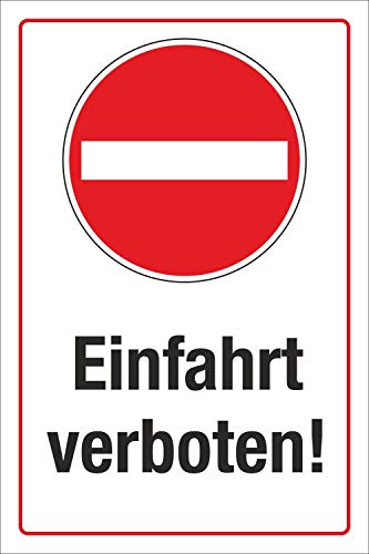 Schild Halteverbot Parkverbot Durchfahrt Einfahrt verboten 3 mm Alu-Verbund 600 x 400 mm von WERBEPUNKT.