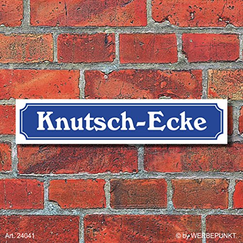 Schild im Straßenschild-Design "Knutsch-Ecke", 3 mm Alu-Verbund - 52 x 11 cm von WERBEPUNKT.