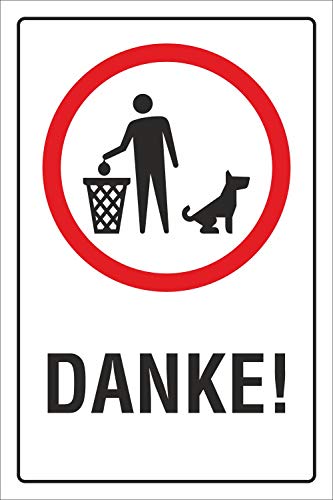 WERBEPUNKT. Schild Hundekot entfernen Hundeklo Hundehaufen Haufen einpacken 3 mm Alu-Verbund 300 x 200 mm von WERBEPUNKT.