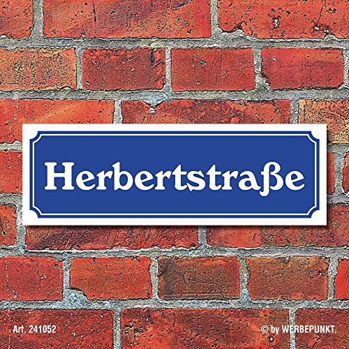 WERBEPUNKT. Schild im Straßenschild-Design Herbertstraße 30 x10 cm Alu-Verbund von WERBEPUNKT.