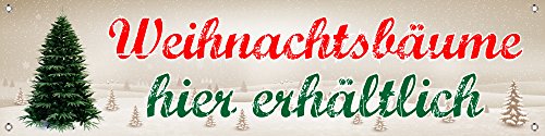Werbebanner, Christbaum, Tannenbaum, Plane"Weihnachtsbäume" 2000 x 500 mm mit Ösen von WERBEPUNKT.