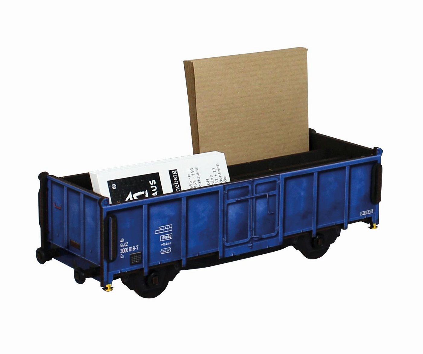 WERKHAUS® Aufbewahrungsbox Werkhaus Stiftebox Güterwagen Blau (WE2097) Wagon Zug Stiftebox von WERKHAUS®