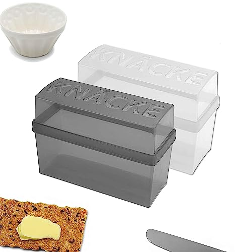 WESTCRAFT 1er | 2er | 4er Knäckebrot Box Set, für z.B. Sauerteig, Roggen Crisp Knäcke | finnisches, schwedisches Knäcke Brot in Scheiben | Aufbewahrung | kleine Mini Brotbox 20 x 14 x 9 cm 2er Set von WESTCRAFT