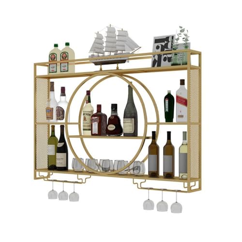 WGzxpddpIy Wrought Iron Bar Wall Mounted Wine Rack, Industrial Wine Display Rack Bar Cabinet, Anti-sway Rack for Kitchen, Bar and Wine Cellar (Size : 47.2 in) von WGzxpddpIy
