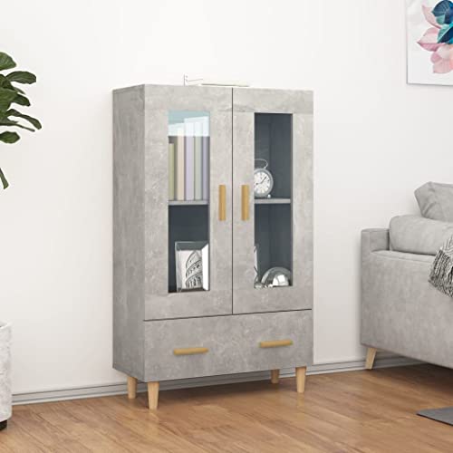 WIFESE Highboard Betongrau 70x31x115 cm Holzwerkstoff Komodenschrank KüChenschrank Schlafzimmer Schrank Klein Badezimmerschrank Flur MöBel Allzweckschrank Kommode Flur Fernsehschrank von WIFESE