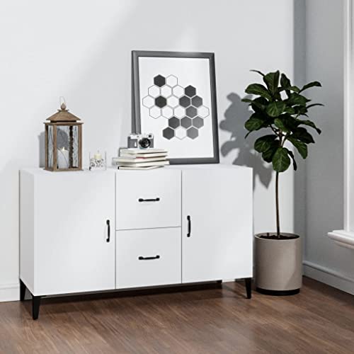 WIFESE Sideboard Weiß 100x36x60 cm Holzwerkstoff Komodenschrank KüChenschrank Schlafzimmer Schrank Klein Badezimmerschrank Flur MöBel Allzweckschrank Kommode Flur Fernsehschrank von WIFESE