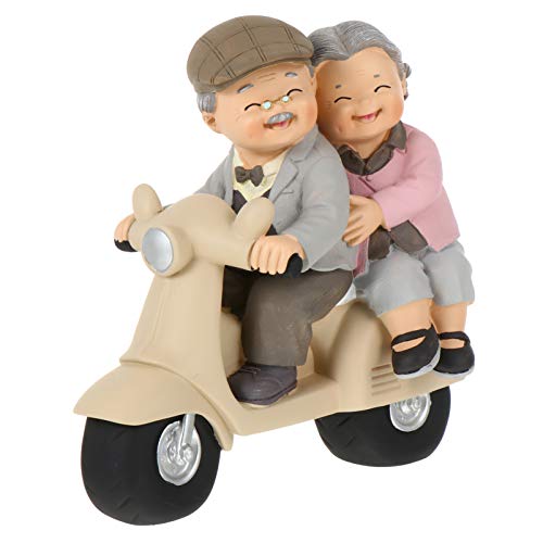 Ältere Paar Figurine Kreative Harz Großeltern auf Sammeln Figur Tafelaufsatz für Home Office Tisch Dekoration 15Cm von WINOMO