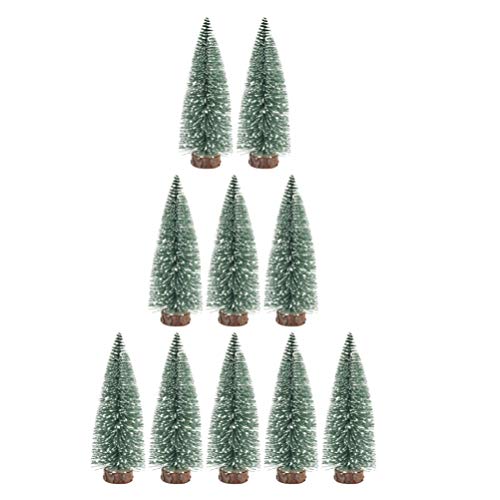 WINOMO 10Pcs 20Cm Miniatur-Kiefern Mini-Weihnachtsbaumdekor mit Schneebedeckten Kiefern-DIY-Ornamenten für Miniaturszenen Weihnachtsbasteln Und -Design von WINOMO