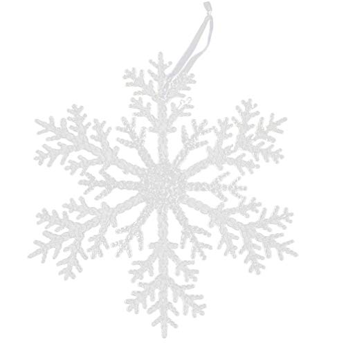 WINOMO Weihnachten Schneeflocke Ornamente Klare Acryl Schneeflocke Weihnachten Baum Hängen Dekorationen Weiße Schneeflocken Fenster Kamin Ornamente Weihnachten Urlaub Winter Party von WINOMO