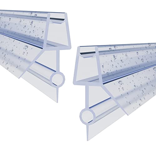 WITEN&NOCK Duschdichtung 2x100cm Glasstärke 7/8m Wasserabweiser Dichtung Ersaztdichtung mit verlängertem Abtropfprofil für Duschkabine Dusche Glastür von WITEN&NOCK