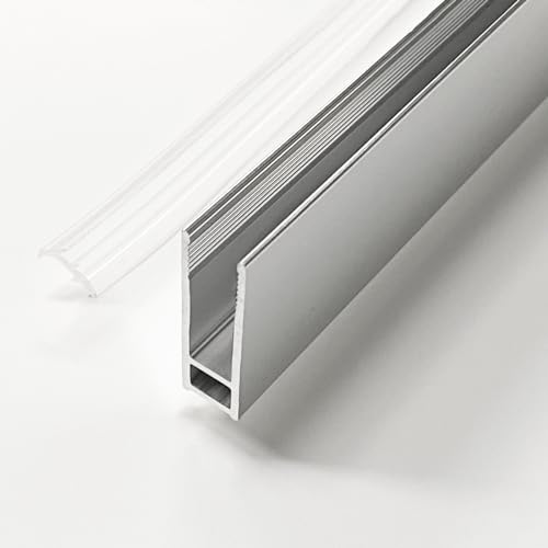 WITEN&NOCK Wandanschlussprofil für Dusche Duschabtrennung Glaswand 10 mm aus Aluminium silber in Hochglanz Länge 200 cm (TYP 1, 200cm für 10mm) von WITEN&NOCK