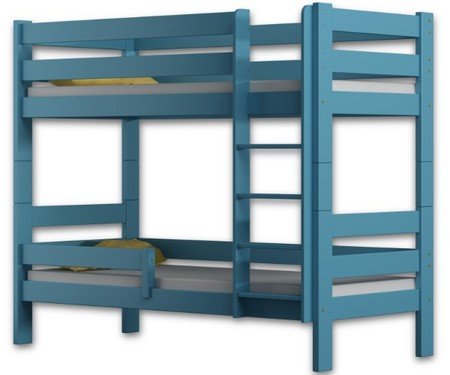 WNM Group Etagenbett für Kinder Sophie - Stockbett mit Rausfallschutz und Lattenrost - Absturzsicherung Doppelstockbett - Jugendbett - Blau - 80 x 160 cm von WNM Group