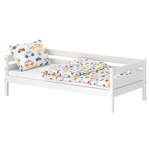 WNM Group Kinderbett für Mädchen und Jungen Kaira - Jugenbett aus Massivholz - Hohe Qualität Bett 180x80 cm - Weiß von WNM Group
