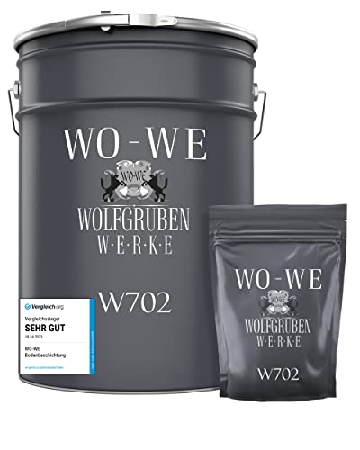 WO-WE 2K Epoxidharz Garagenfarbe Bodenbeschichtung W702 Silbergrau wie RAL 7001-10Kg von WO-WE