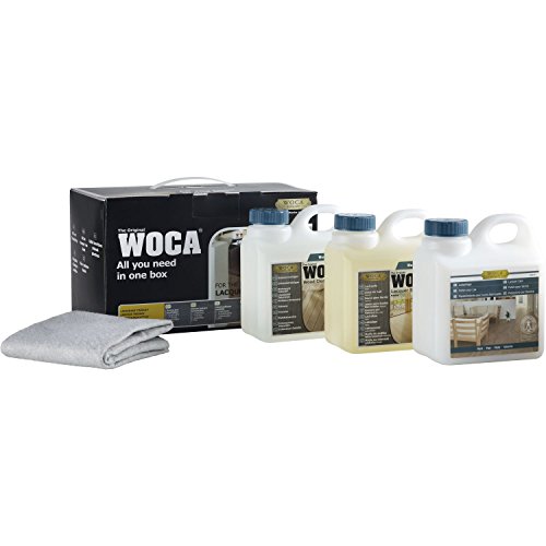 WOCA Vinyl- und Lackpflegebox | je 1 Liter Intensivreiniger, Pflegemittel und Seife für Vinyl, Laminat und lackierte Parket-Böden von WOCA