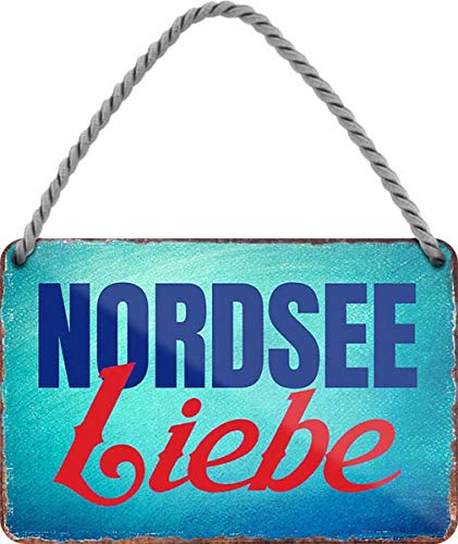 N / A Nordsee Liebe 18x12 cm Spruch Blechschild Hängeschild HS321 von WOGEKA ART